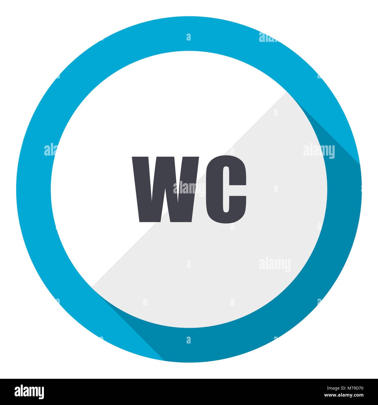 Wc plano azul icono web design Fotografía de stock - Alamy