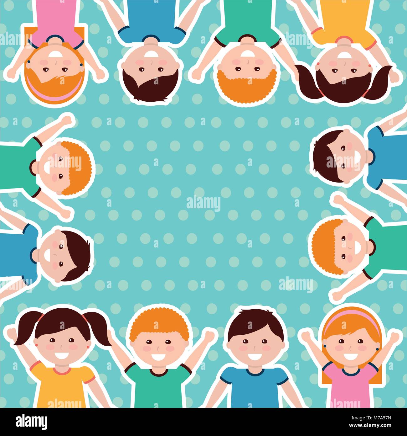 Felices los Niños fondo de dibujos animados Imagen Vector de stock - Alamy