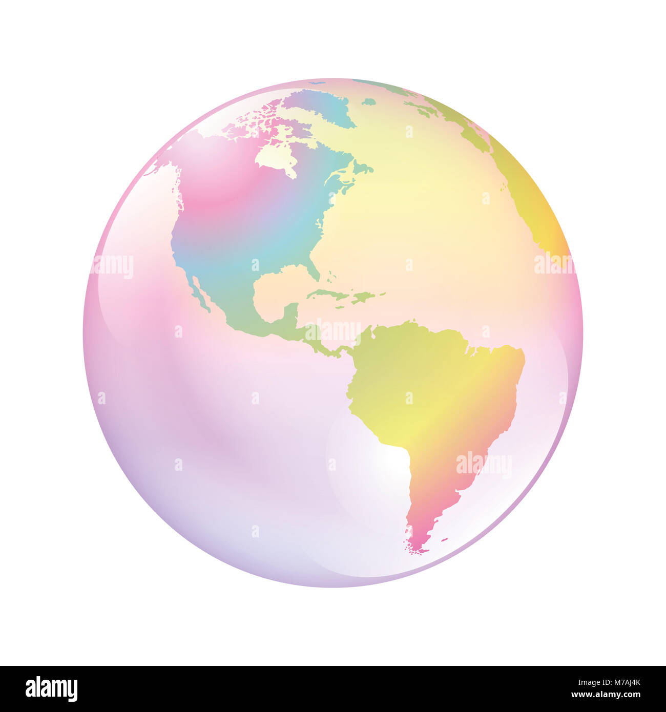 La burbuja de la tierra. El mundo como un planeta frágil, símbolo de la naturaleza vulnerable, el clima, el medio ambiente, la humanidad y otras cuestiones mundiales problemático. Foto de stock