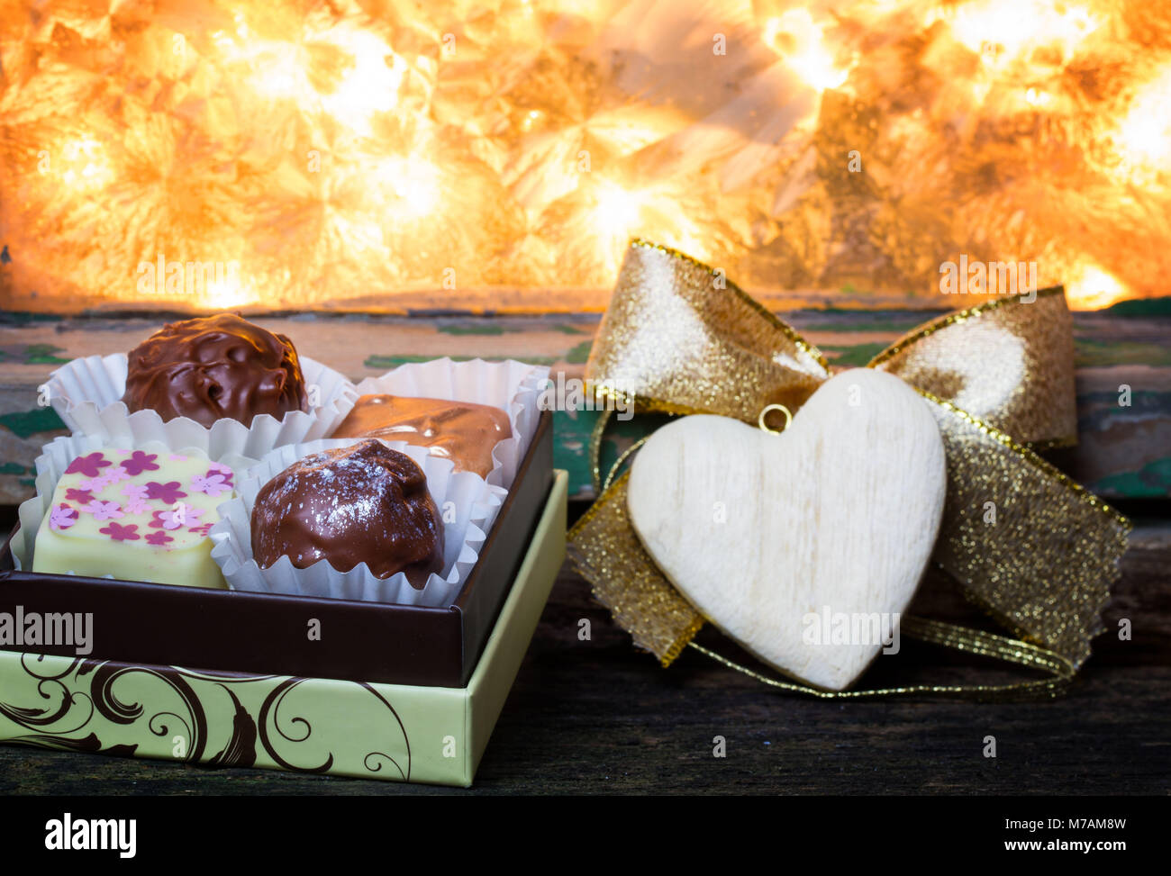 Caramelos, chocolates del Día de San Valentín Foto de stock