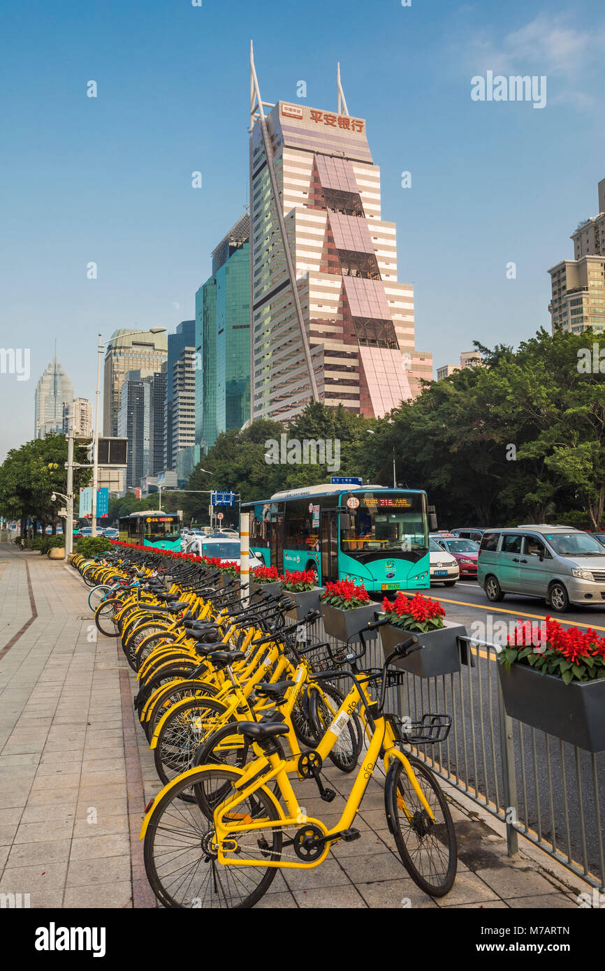 China, la ciudad de Shenzhen, Hennan Avenue Foto de stock
