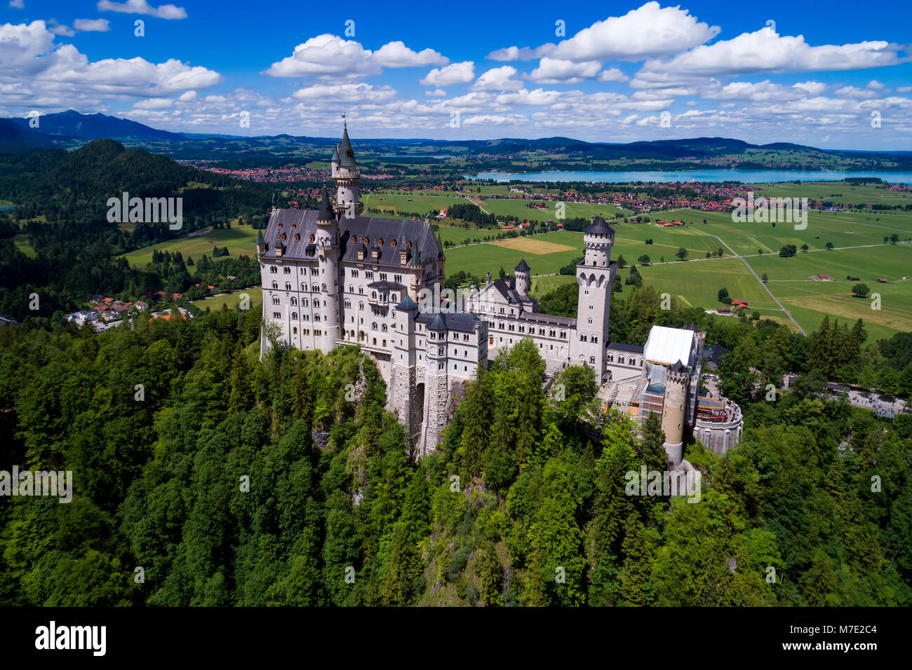 El castillo de Neuschwanstein Alpes de Baviera Alemania Foto de stock