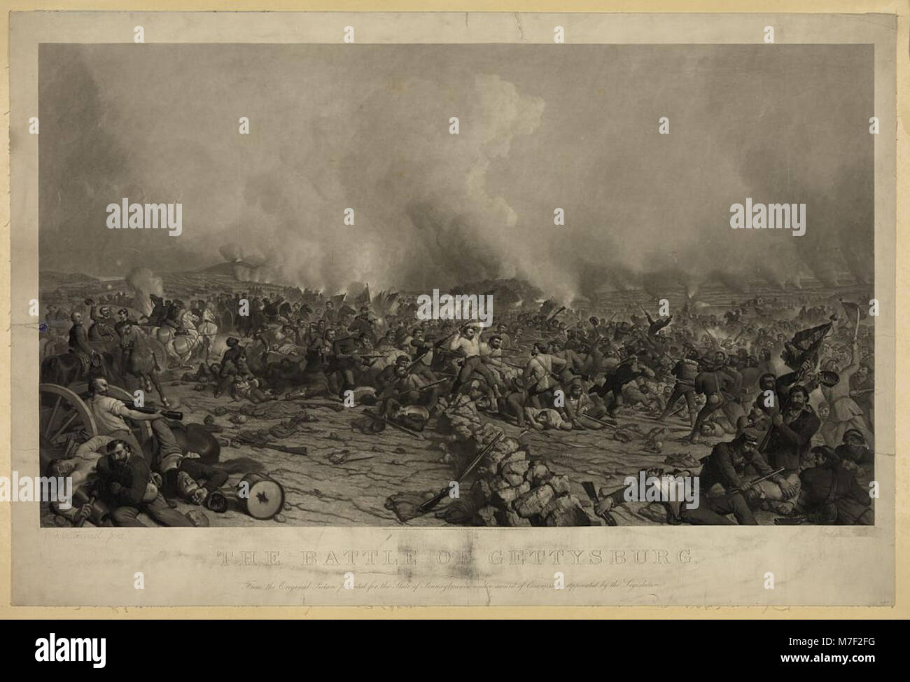 La batalla de Gettysburg - P.F. Rothermel 1870 ; P.F. Rothermel pinx. ; Juan sculp Sartain. LCCN2006678602 Foto de stock