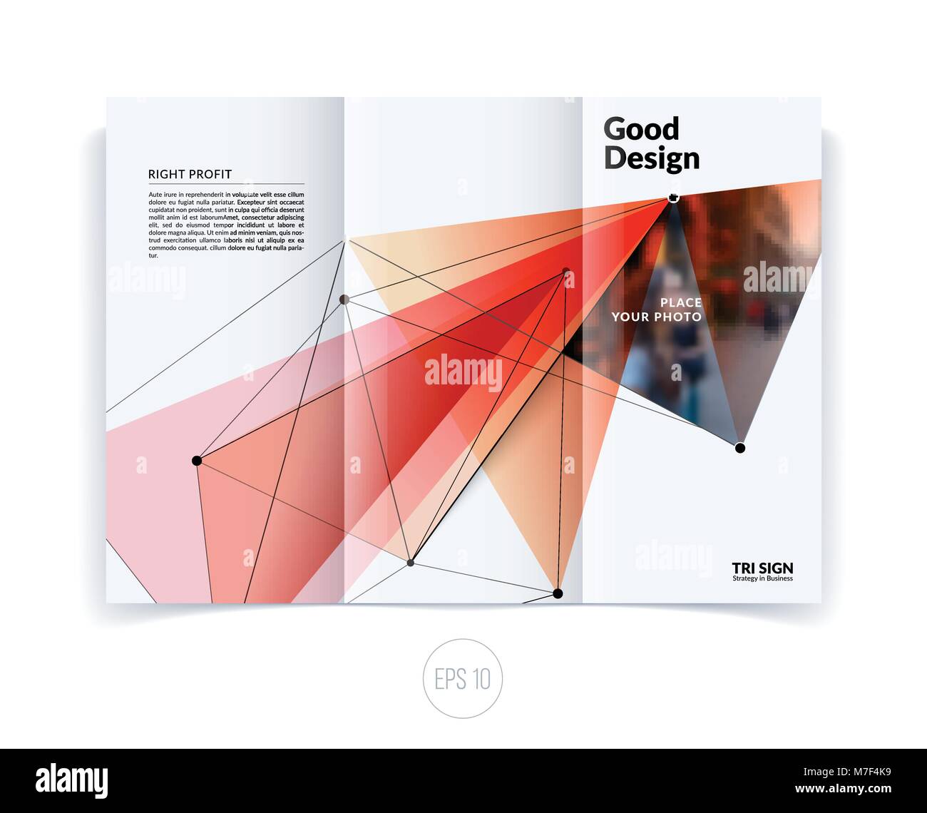 Diseño de Plantilla de folleto de negocios, resumen de informe anual Ilustración del Vector