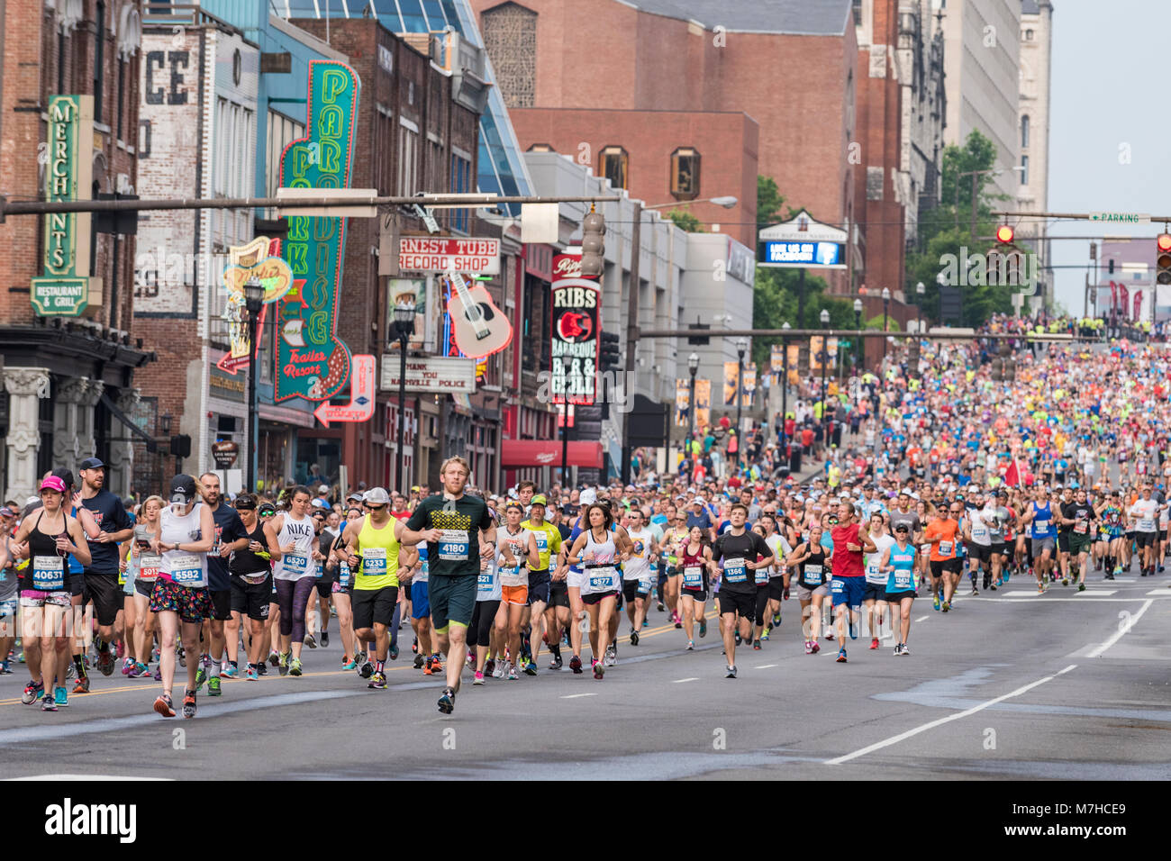 Corredores en la Maratón de San Judas, Nashville TN Foto de stock