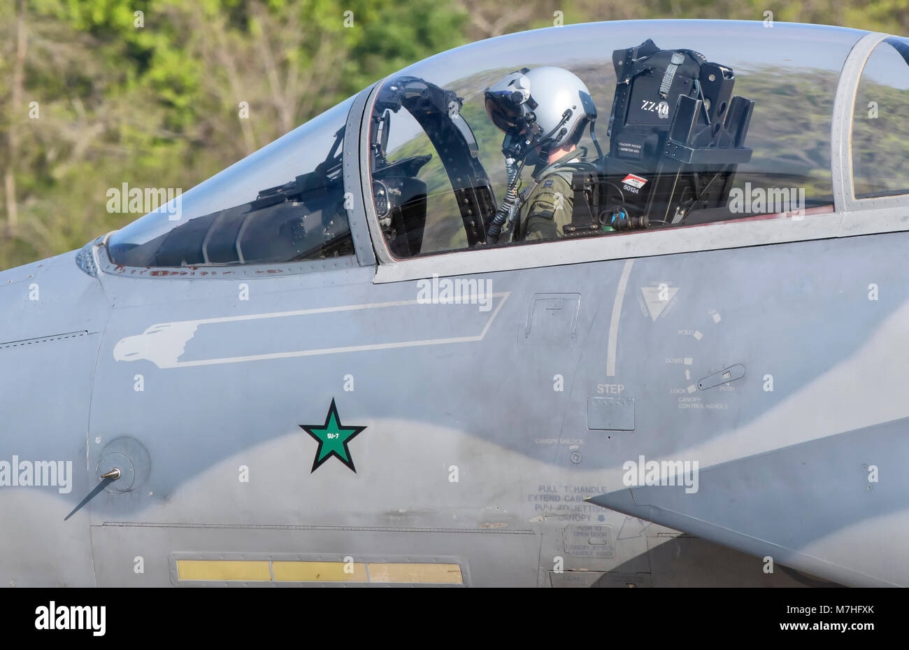 La Fuerza Aérea de los EE.UU. F-15C durante el ejercicio COPE Tiger 2017. Foto de stock