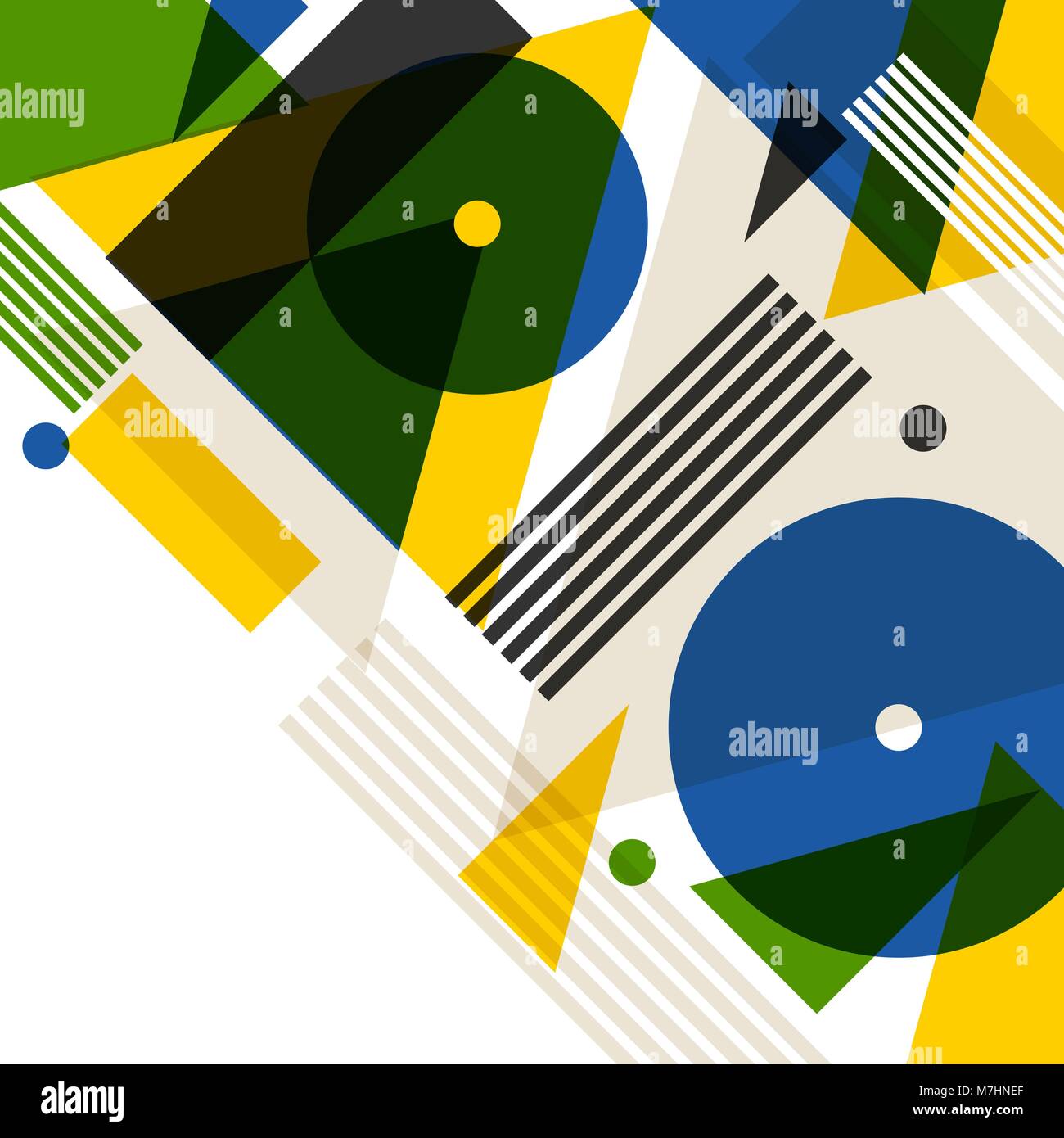 Fondo con río en abstracto estilo geométrico. Diseño para cubiertas, folleto turístico, banner de publicidad Ilustración del Vector
