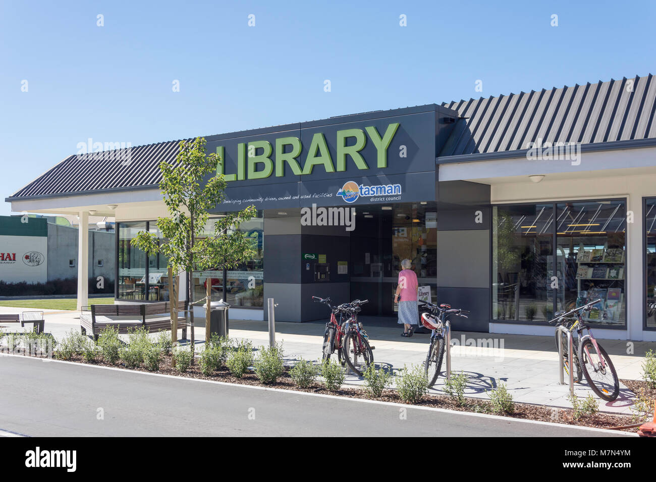 La biblioteca del Distrito de Tasmania, Queen Street, Richmond, distrito de Tasmania, Nueva Zelanda Foto de stock