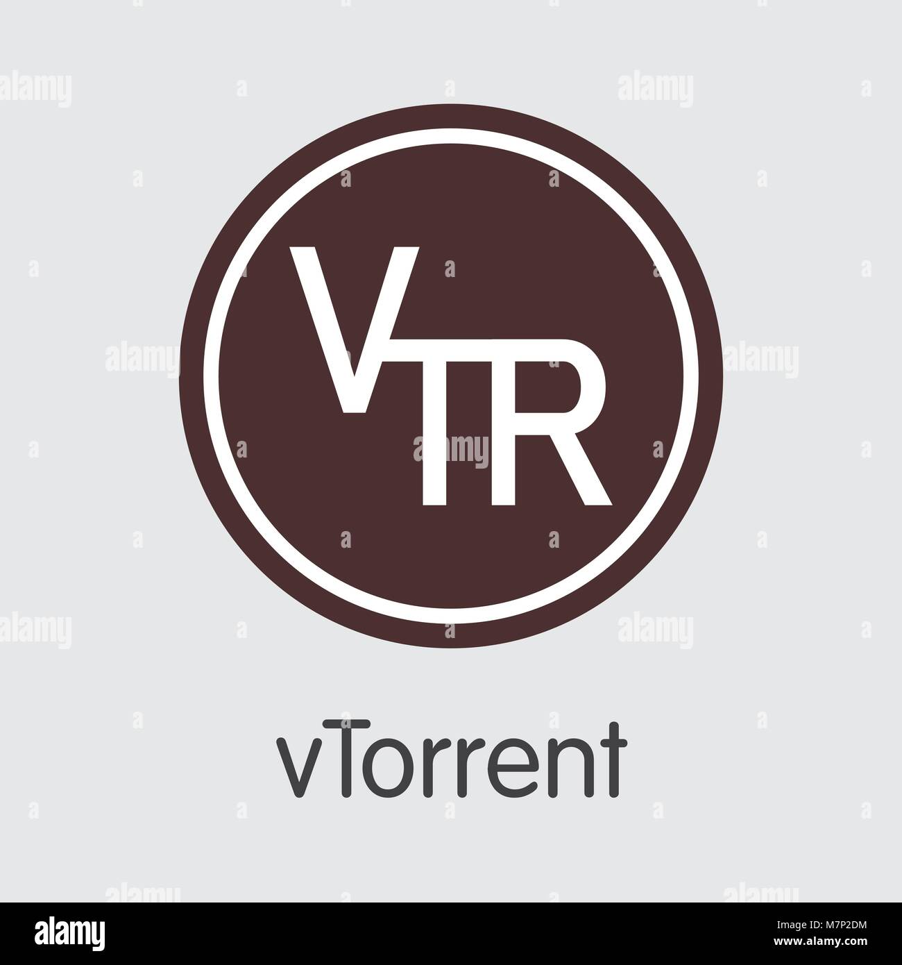 Vtorrent Cryptocurrency Moneda. Símbolo de vectores de VTR Imagen