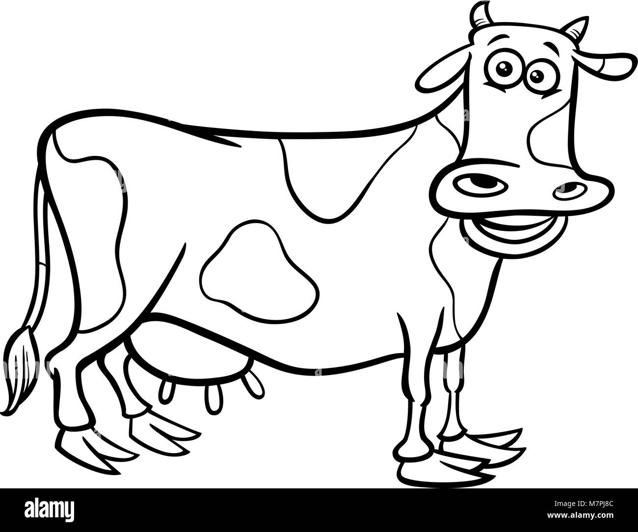 Caricatura en blanco y negro ilustración del carácter del Animal de