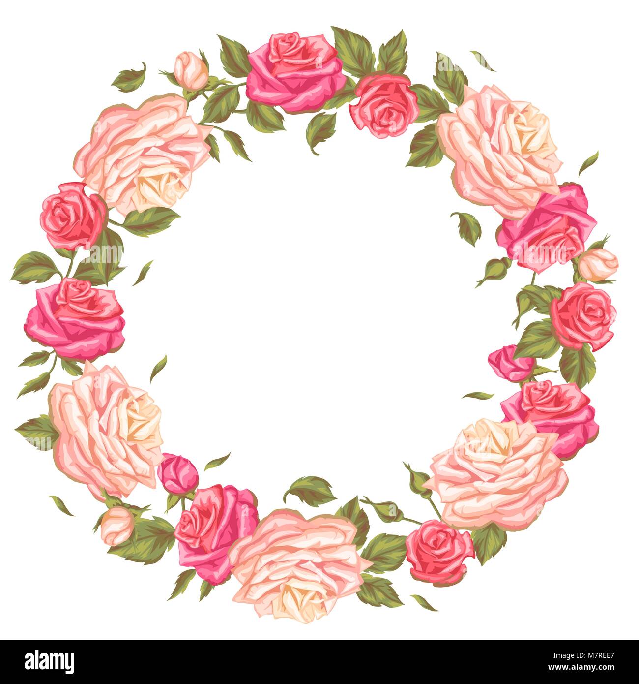 Bastidor con vintage Roses. Retro decorativas flores. Imagen para  invitaciones de boda, tarjetas, folletos romántico Imagen Vector de stock -  Alamy