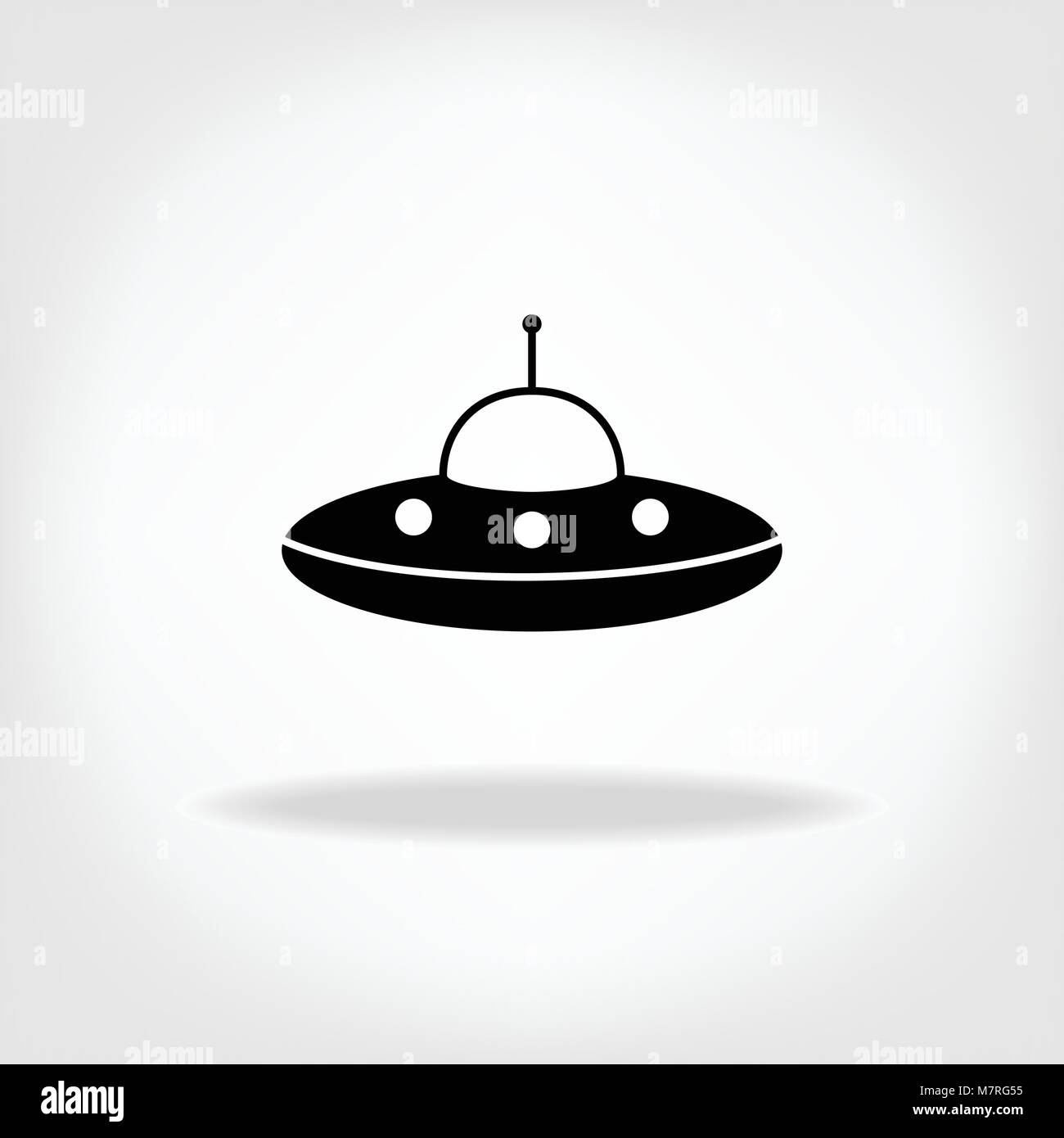 Icono de OVNI. UFO Flying Saucer icono Ilustración del Vector