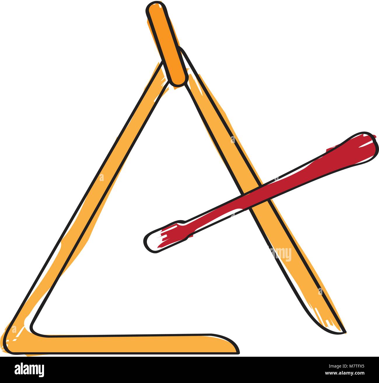 Icono de triángulo aislado. Instrumento musical Imagen Vector de stock -  Alamy