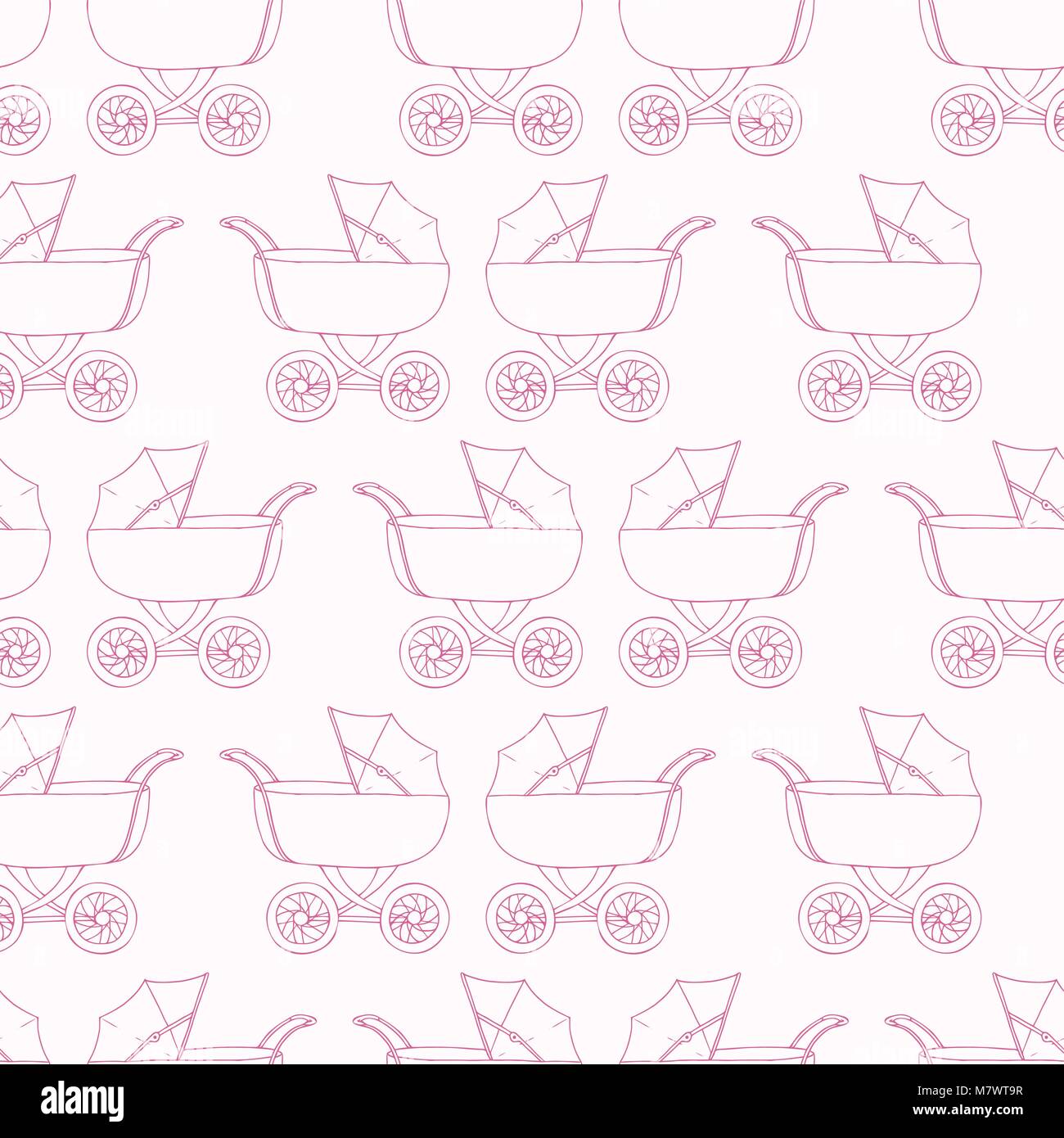 Trama De Fondo Sin Fisuras De Cochecito De Bebe Para La Hija Baby Girl Papel Tapiz Rosa Textil Buggy Ilustracion Vectorial Imagen Vector De Stock Alamy