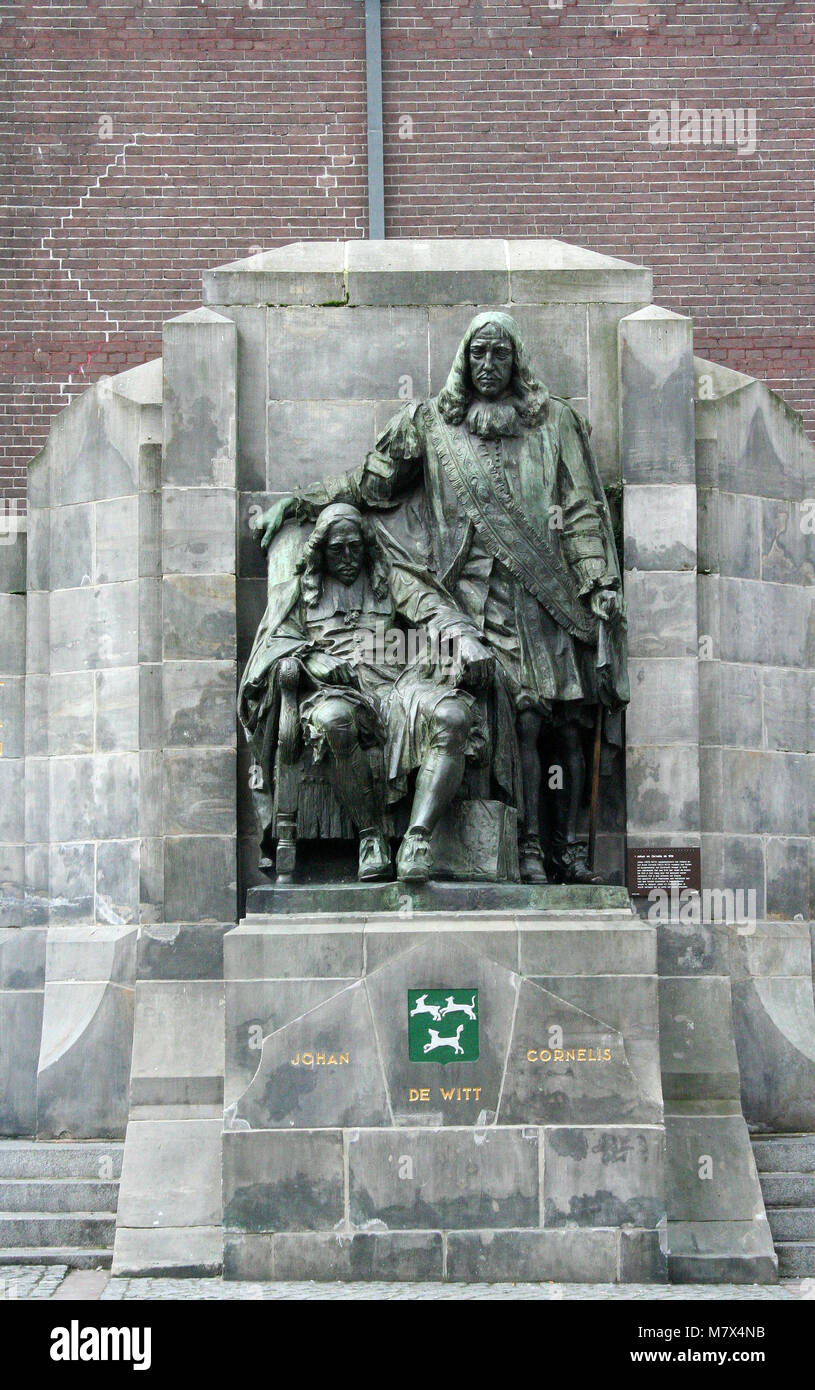 Países Bajos, Holanda del Sur,Dordrecht junio 2016:Hermanos Johan de Witt y Cornelis, tanto linchados por una turba Foto de stock