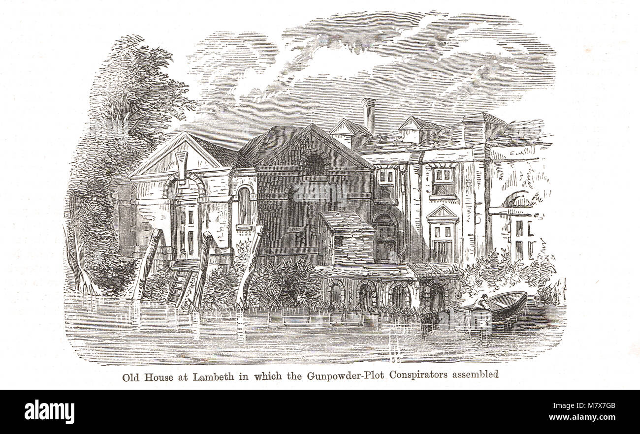 La pólvora parcela de 1605, antigua casa en Lambeth, en el que los conspiradores reunidos Foto de stock