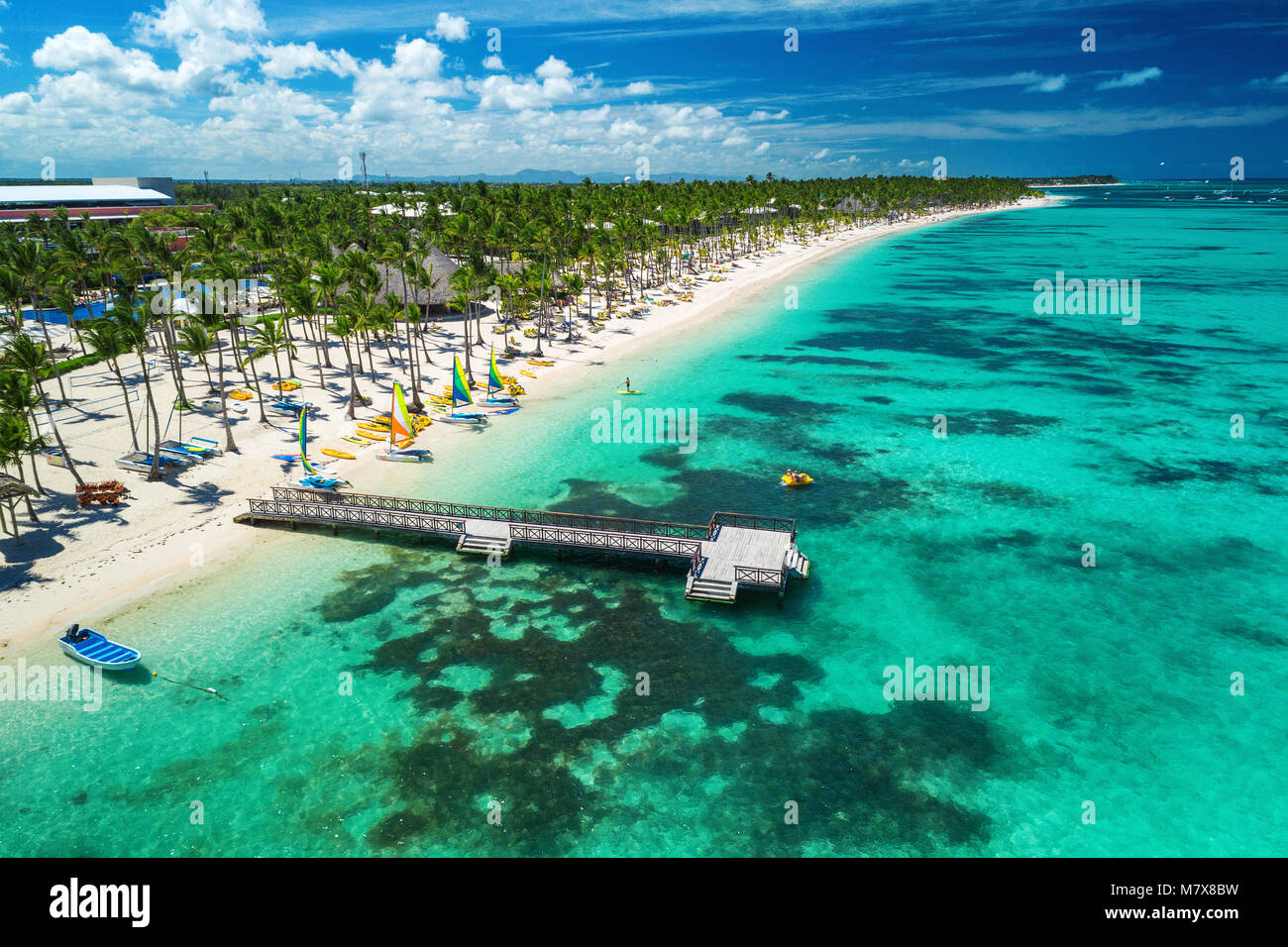 Antena drone vista del Caribe resort Bavaro, Punta Cana, República  Dominicana Fotografía de stock - Alamy