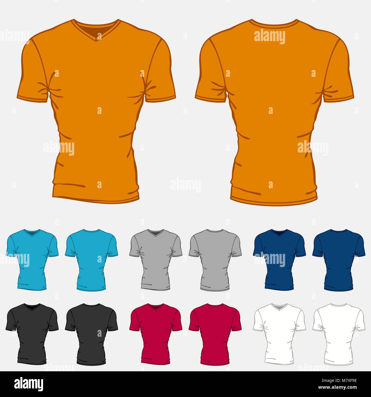 Conjunto de plantillas de camisetas de colores para hombres Imagen Vector  de stock - Alamy