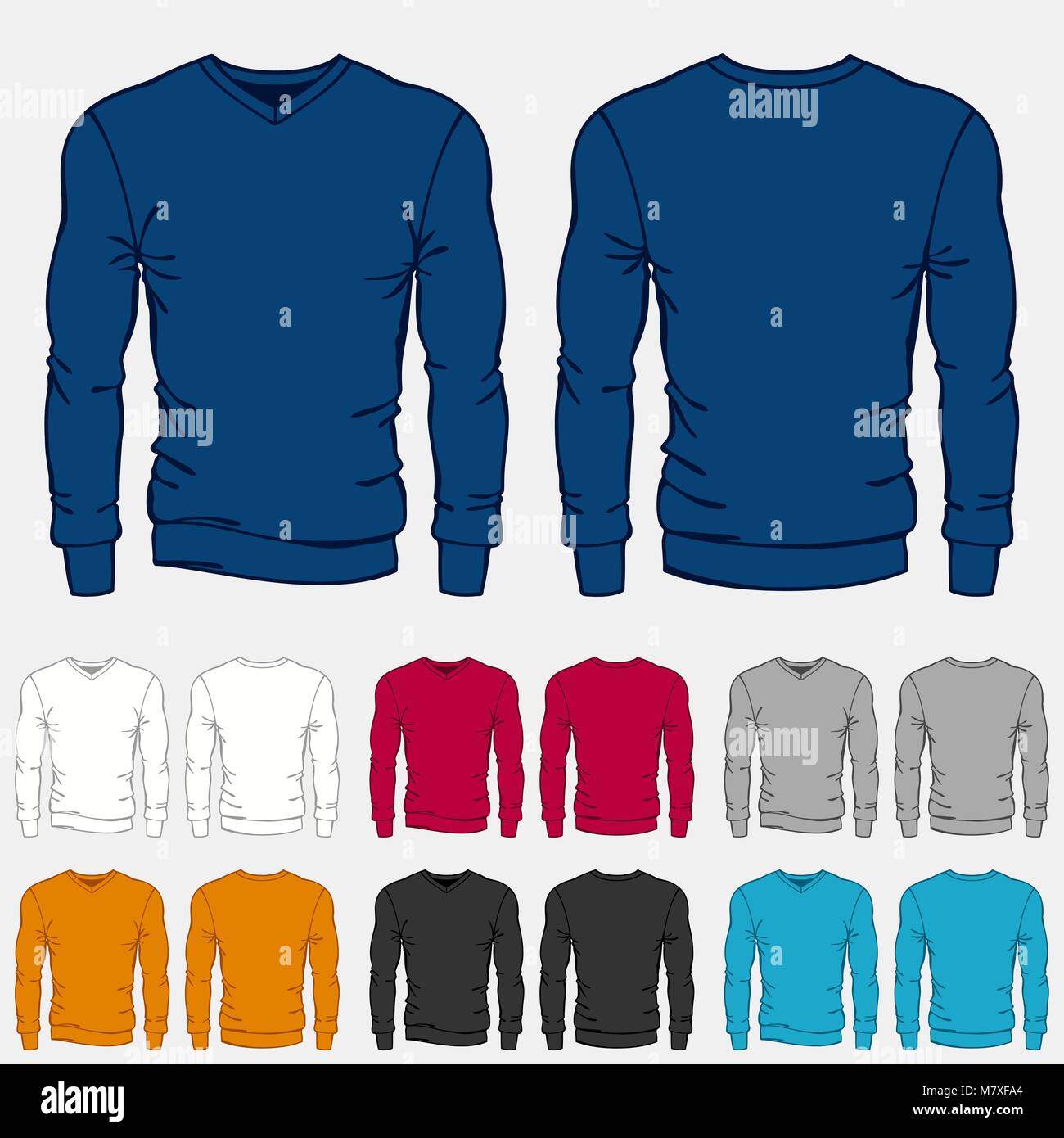 Conjunto de plantillas de sudaderas de colores para hombres Imagen Vector de  stock - Alamy