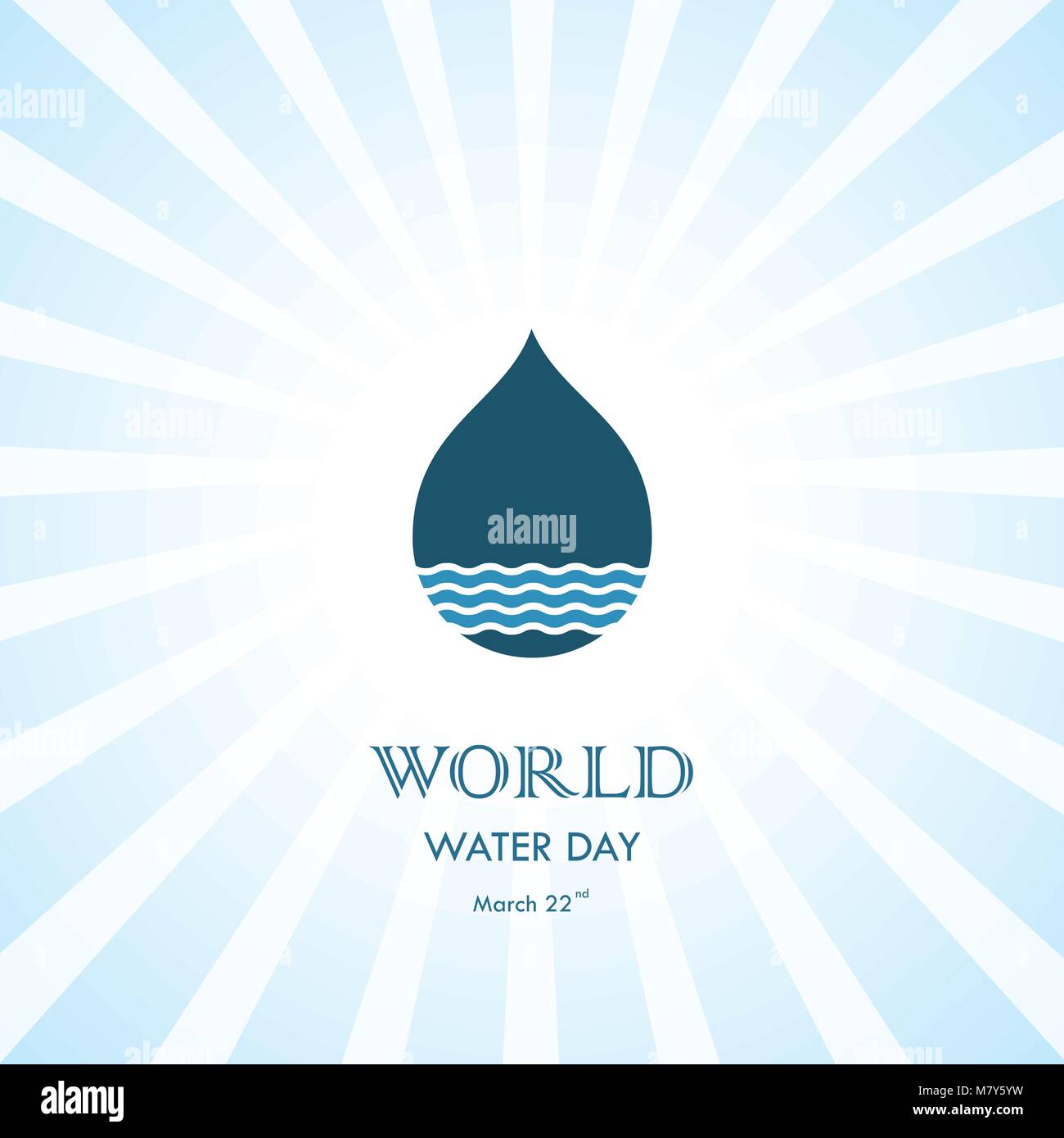 Gota de agua con ondas de agua icon vector logo design template.Icon.Día Mundial del Agua el Día Mundial del Agua idea de campaña de carteles y tarjetas de felicitación.Vector il Ilustración del Vector