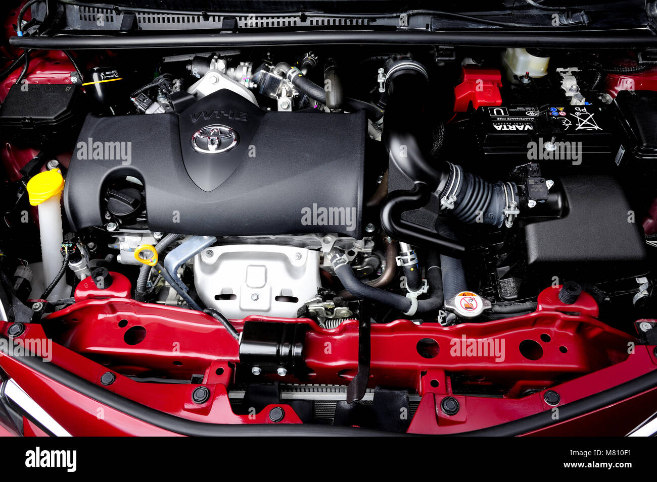 Toyota Auris Hybrid,electric, la unidad, la ecología, la economía, el motor, el detalle, presentación, nuevo, híbrido, motor show, automoción, Foto de stock