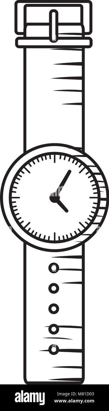Croquis del icono de reloj sobre fondo blanco, ilustración vectorial Imagen  Vector de stock - Alamy