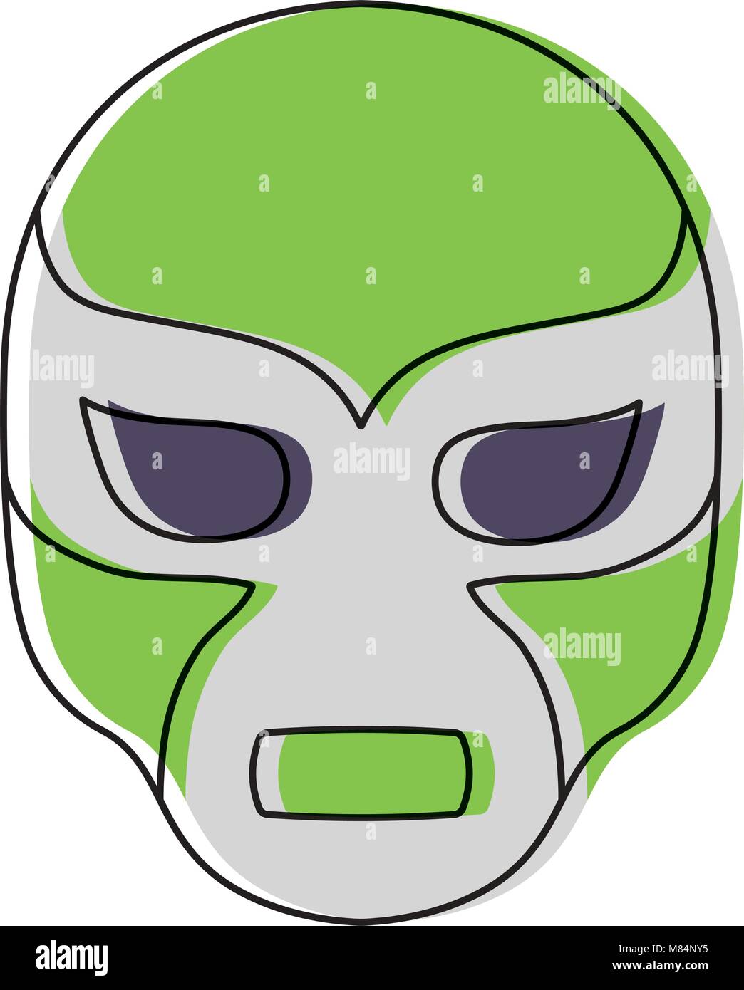 Icono de máscara de lucha libre sobre fondo blanco, ilustración