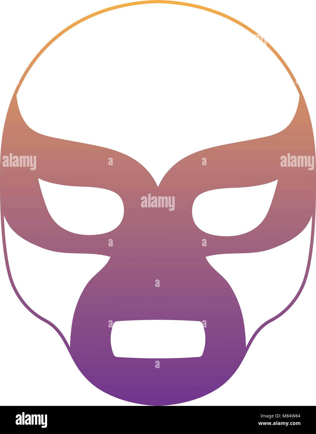 Icono de máscara de lucha libre sobre fondo blanco, ilustración