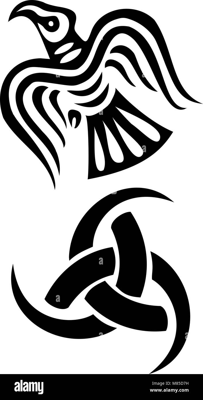 Conjunto de dos símbolos de vikingo Imagen Vector de stock - Alamy