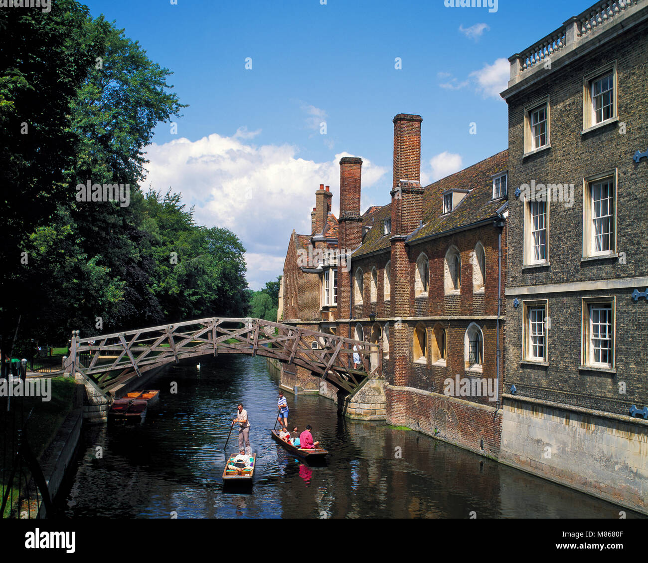 El Puente Matemático de Cambridge Inglaterra Cambridgeshire Foto de stock