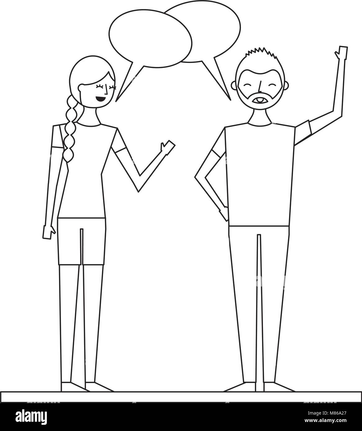 Dos personas de negocios hablando y discutiendo. flat character design.  ilustración vectorial gente personajes de dibujos animados Imagen Vector de  stock - Alamy