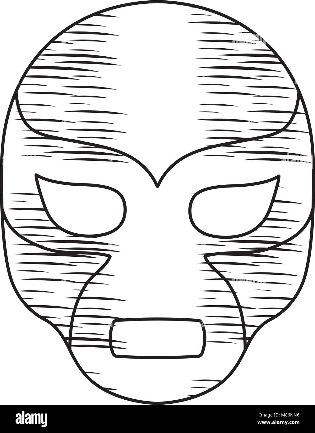 Boceto de wrestling icono de máscara sobre fondo blanco, ilustración  vectorial Imagen Vector de stock - Alamy