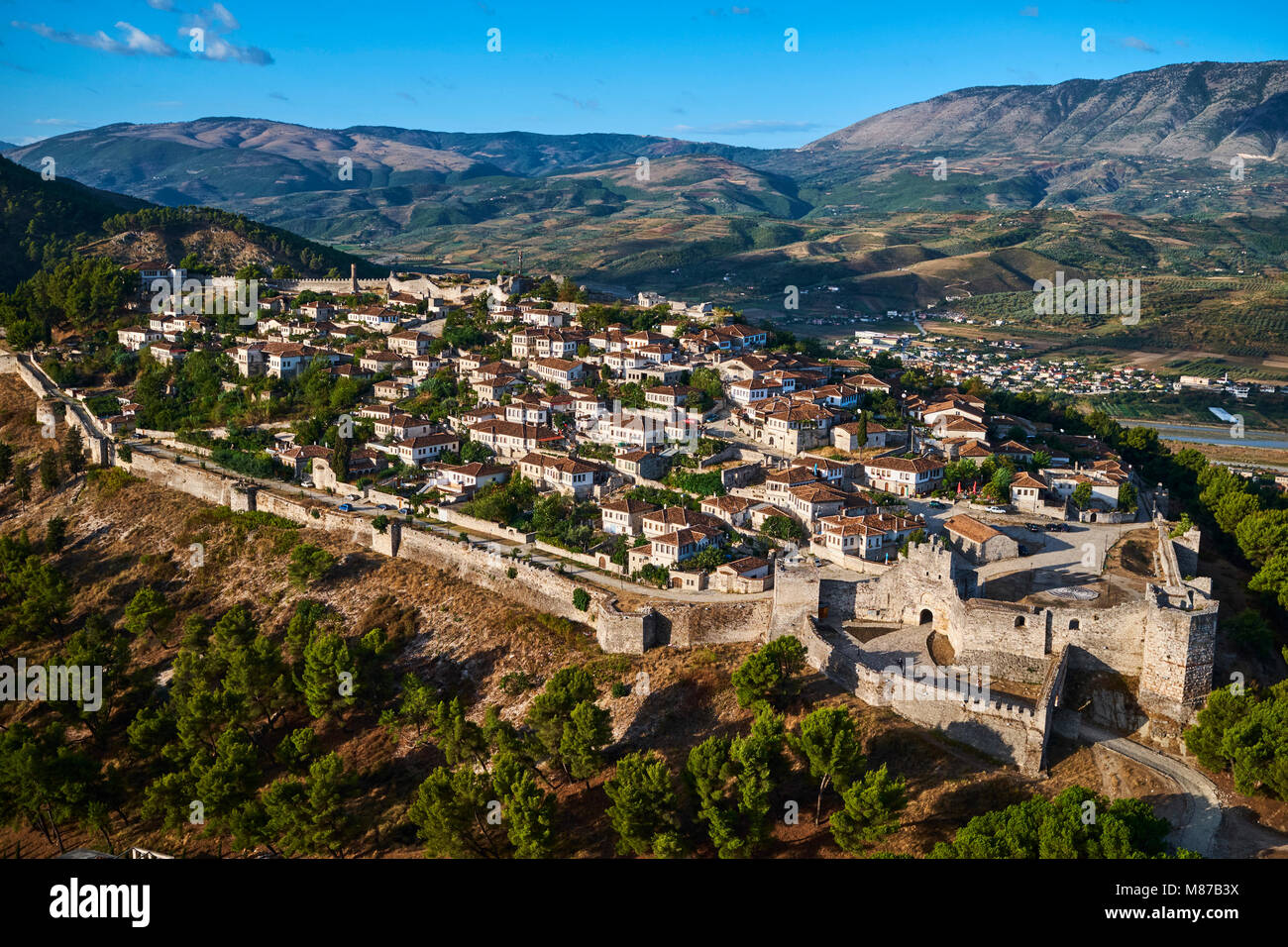 Albania, Berat, provincia ciudad de Berat, patrimonio mundial de la Unesco Foto de stock