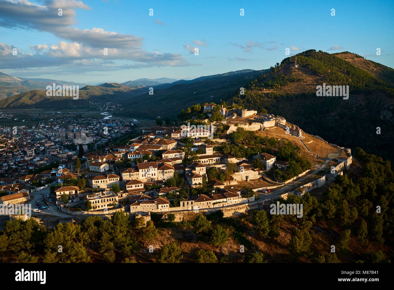 Albania, Berat, provincia ciudad de Berat, patrimonio mundial de la Unesco Foto de stock