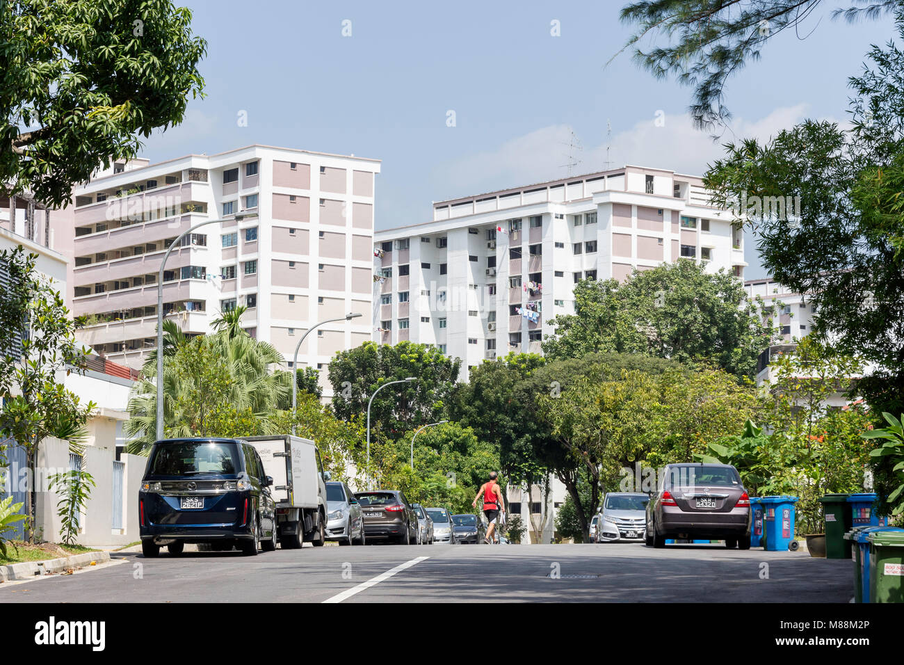 Residencial de apartamentos de gran altura, Serangoon, Región Noreste, Singapur Foto de stock