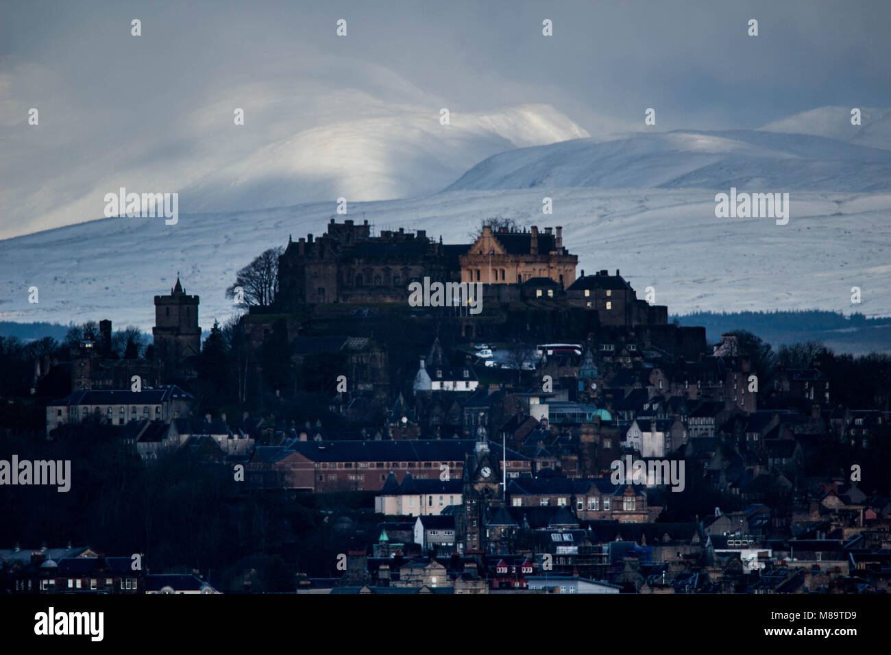 Castillo de Stirling en invierno Foto de stock