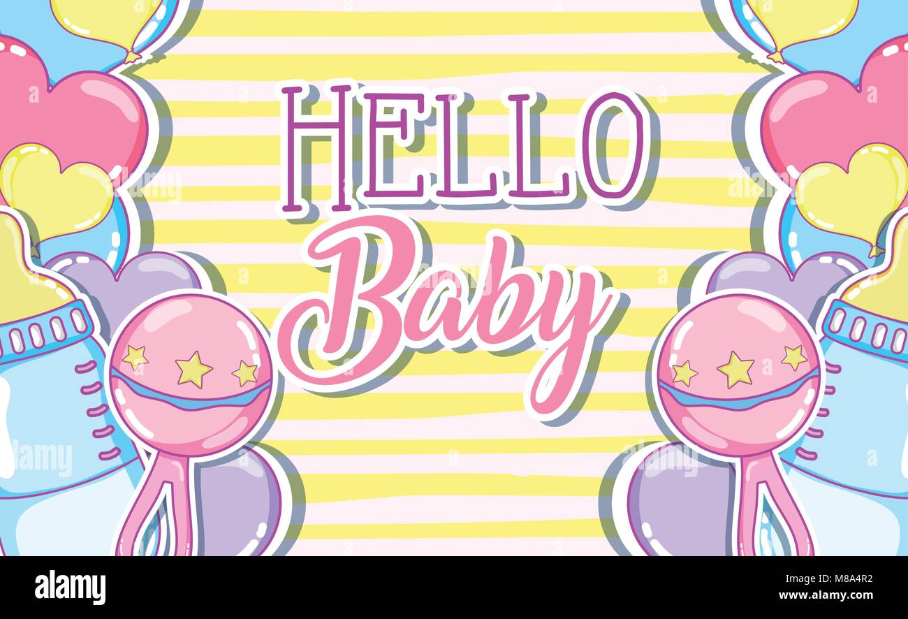 Hola bebé card Imagen Vector de stock - Alamy