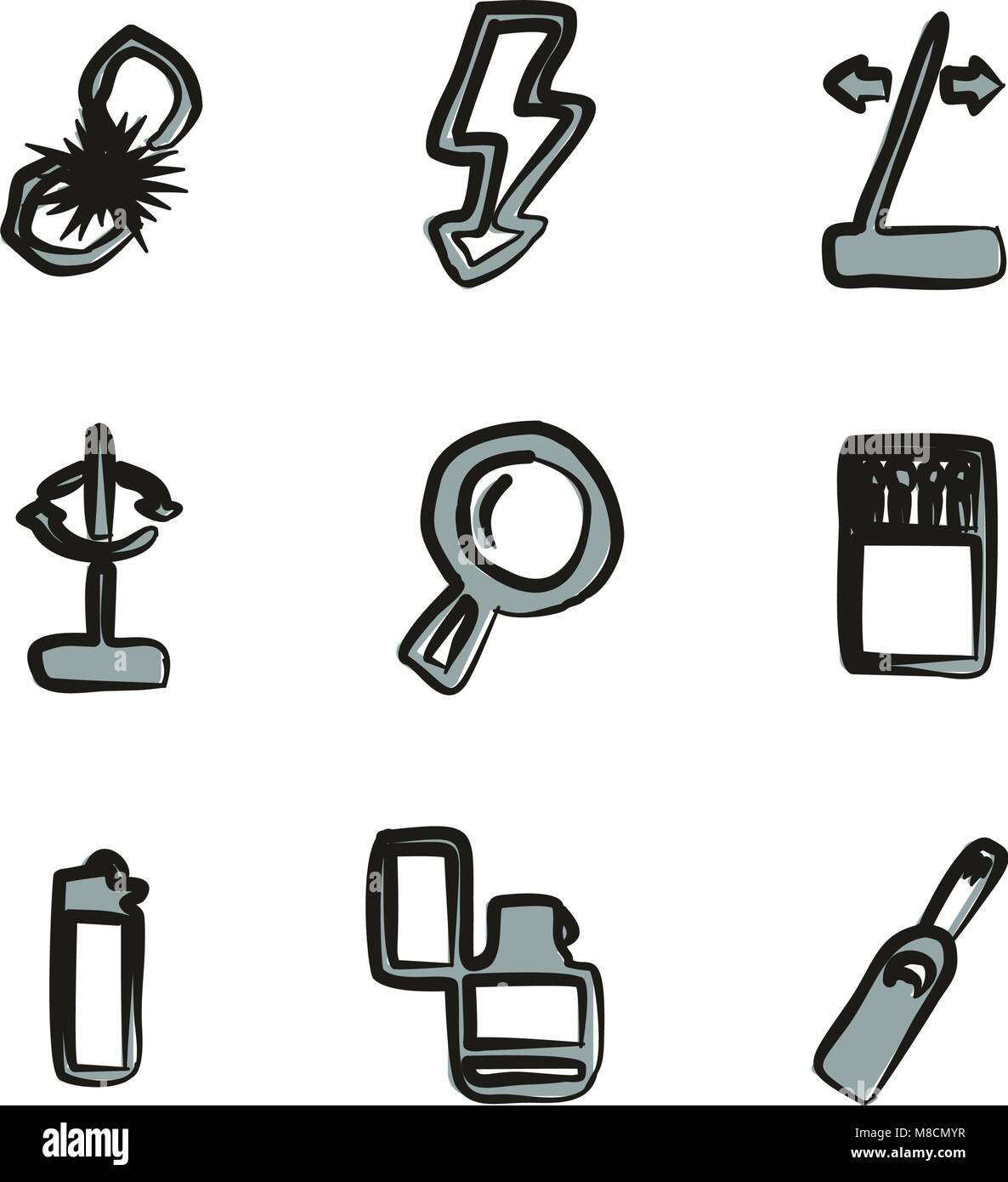 Iconos de herramientas para hacer fuego Freehand 2 Color Imagen Vector de  stock - Alamy