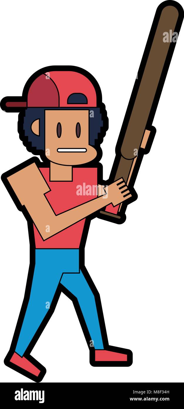 El gángster pixelado con bat ilustración vectorial diseño gráfico Imagen  Vector de stock - Alamy