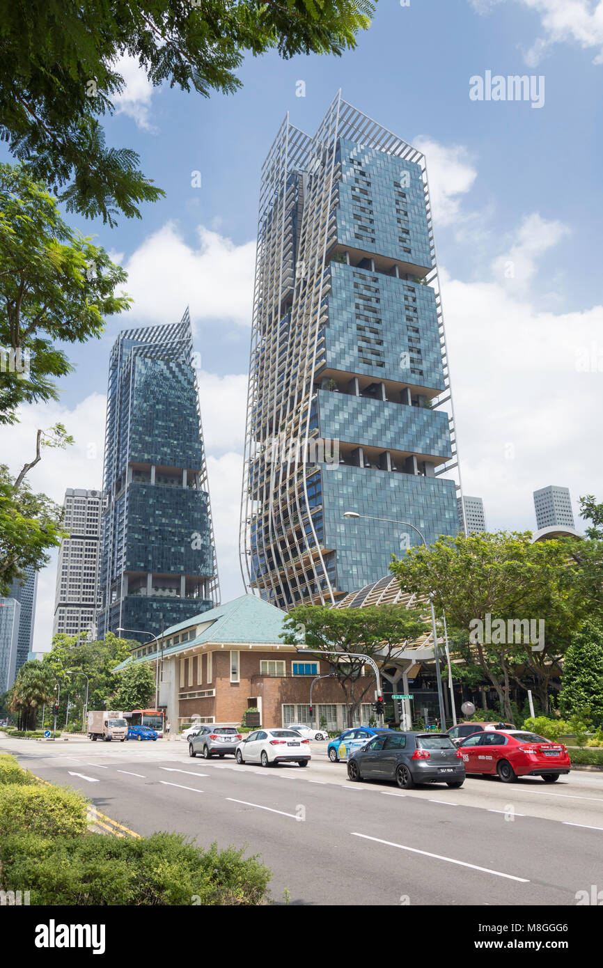 South Beach Tower, Beach Road, el distrito cívico, Isla de Singapur (Pulau Ujong), Singapur Foto de stock