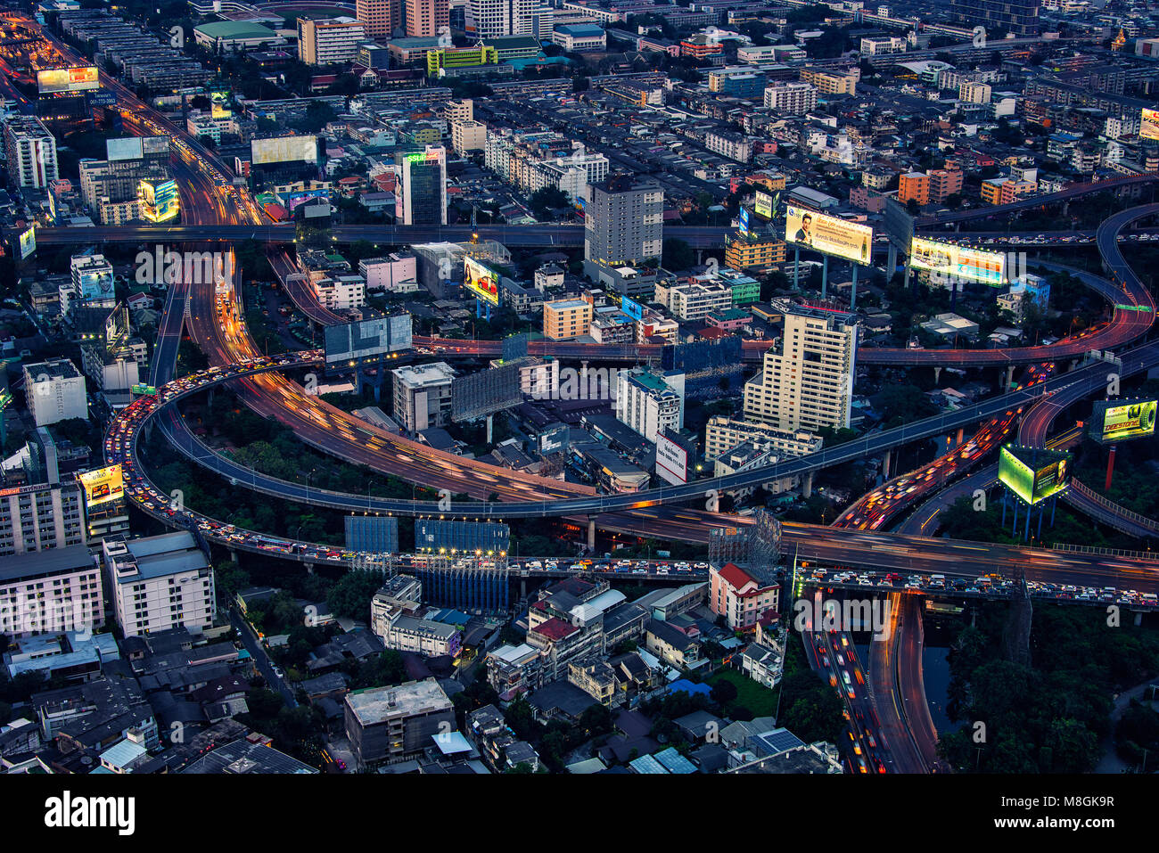 Bangkok, Tailandia - la intersección de autopista en el centro de Bangkok Foto de stock