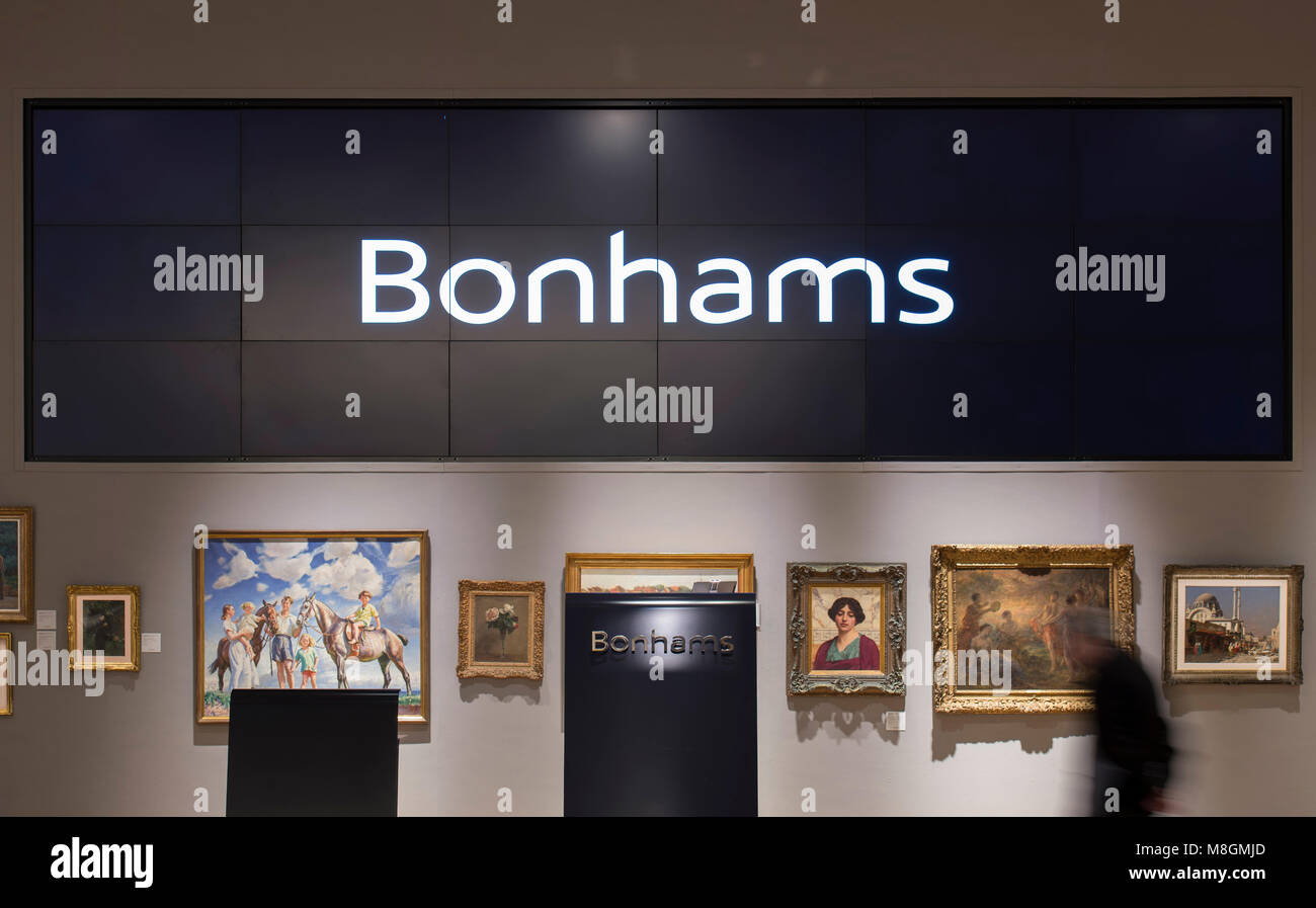 14 de marzo de 2018. Los europeos del siglo XIX, de estilo victoriano y venta de arte impresionista británico en Bonhams, en Londres. Crédito: Malcolm Park/Alamy Foto de stock