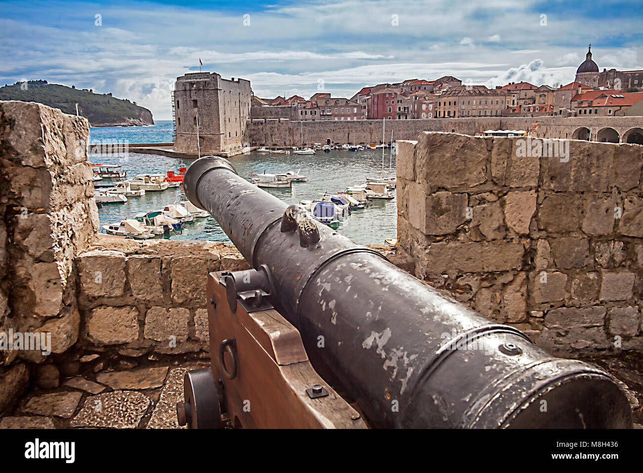Casco Antiguo y del puerto de Dubrovnik Croacia Foto de stock