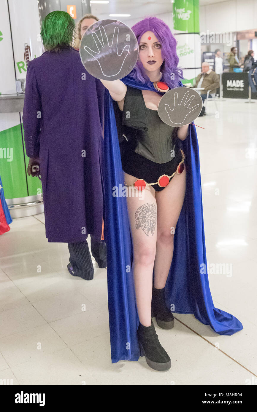 Birmingham, Inglaterra. 17 de marzo de 2018, diversas personas de cosplay en Birmingham MCM Comic Con celebrada en NEC Arena en marzo 17th, 2018,Birmingham. Inglaterra.© Jason Richardson / Alamy Live News Foto de stock