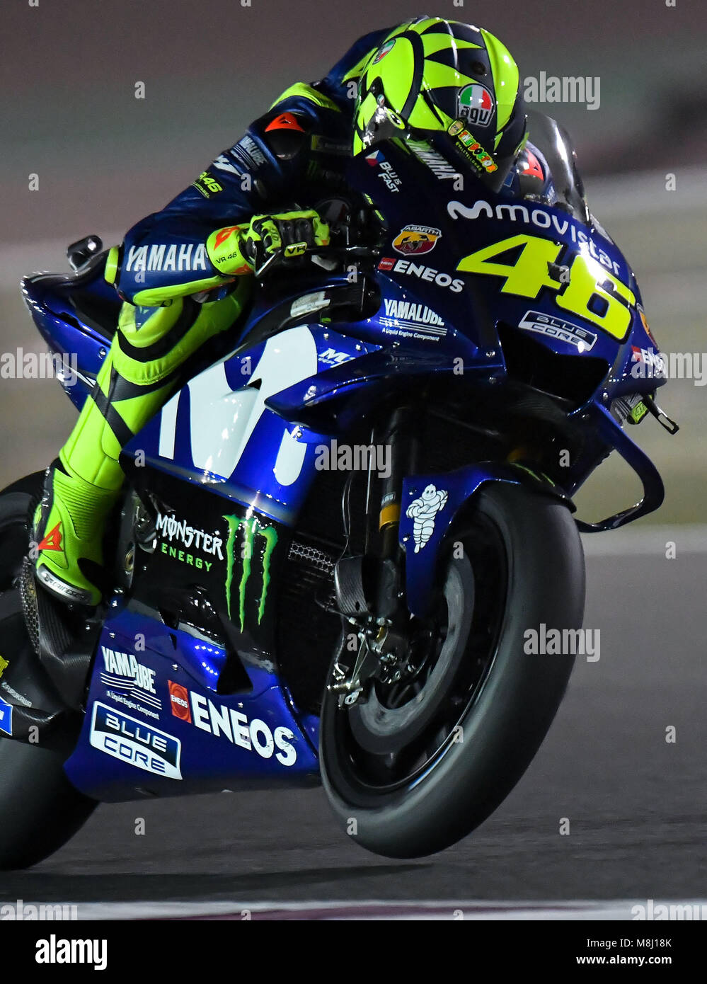 Doha Qatar 17 Mar 2018 Ciclista Italiano De MotoGP Valentino