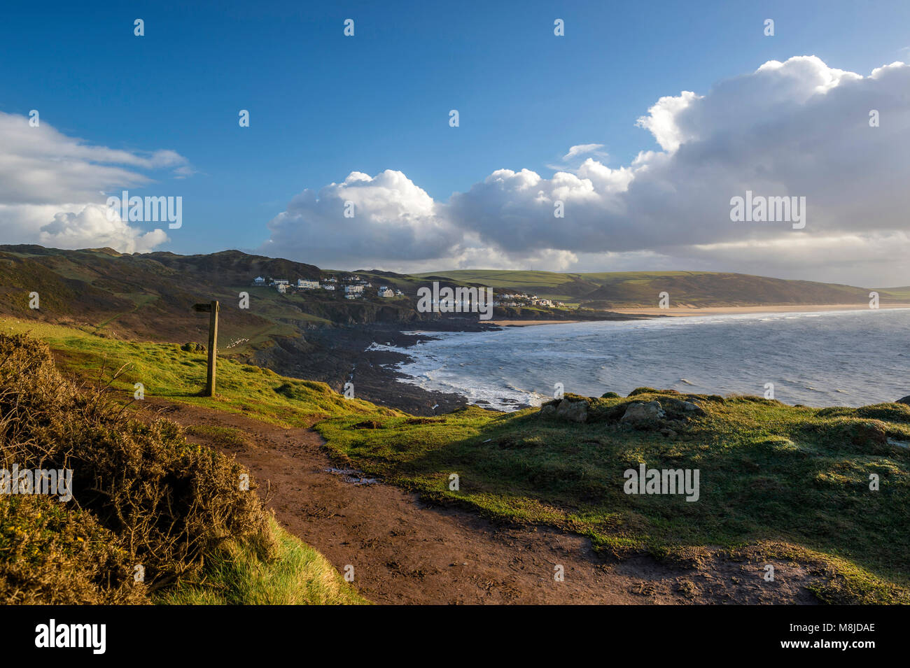 Great British Paisajes - North Devon Costa (Woolacombe Bay) Foto de stock