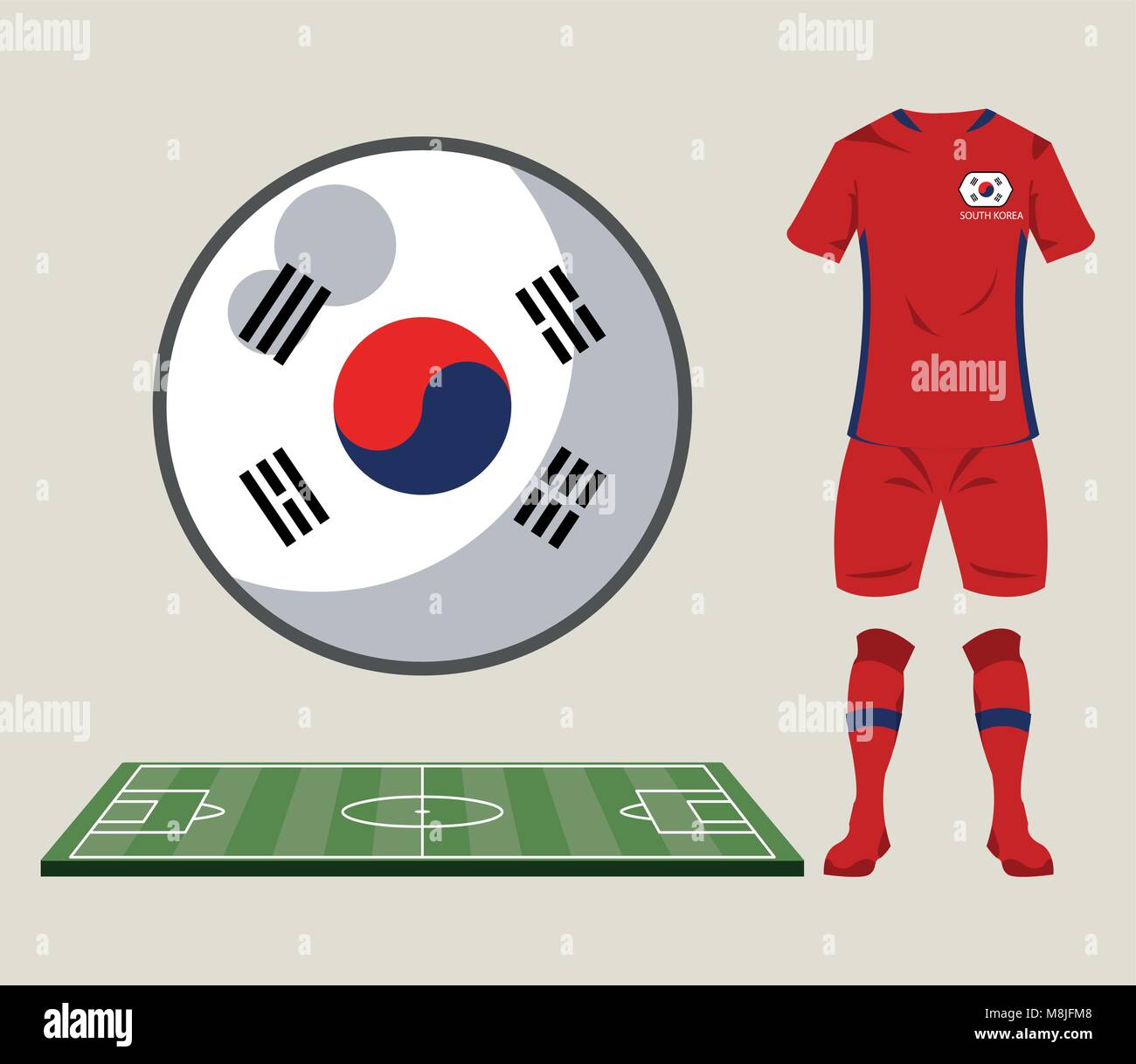 Corea del Sur fútbol ropa deportiva ilustración vectorial diseño gráfico  Imagen Vector de stock - Alamy