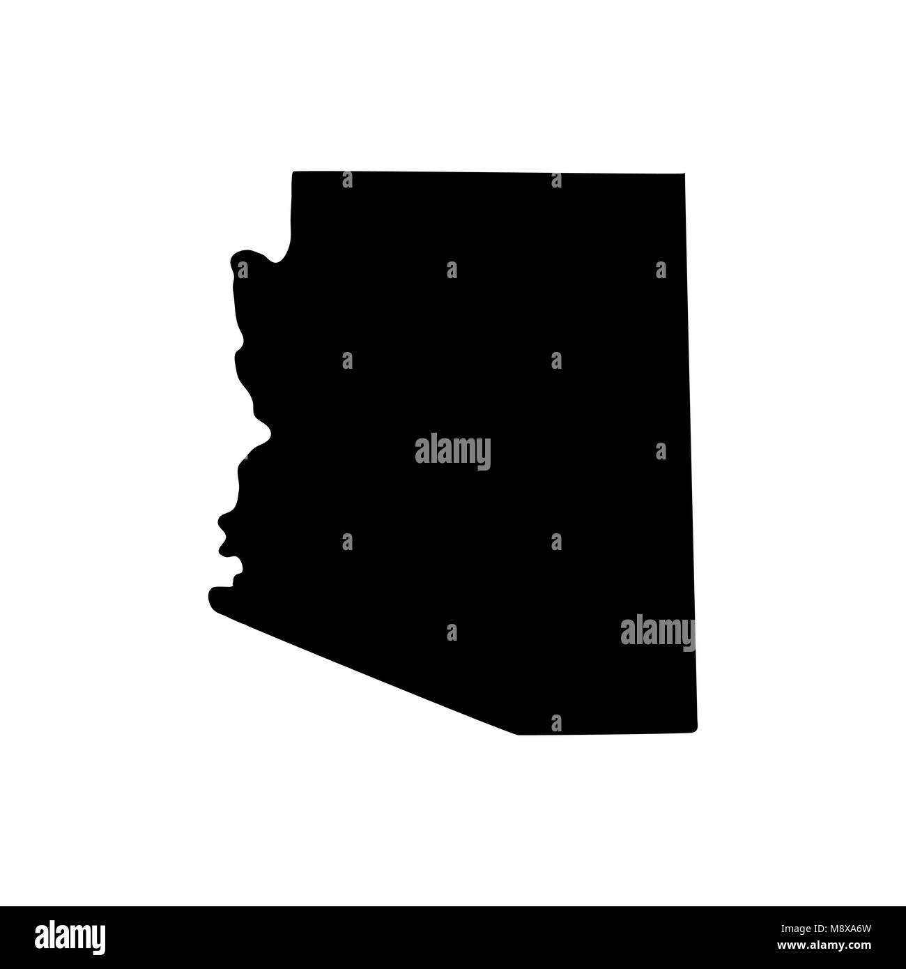 Mapa del estado de Arizona, EE.UU. Ilustración del Vector