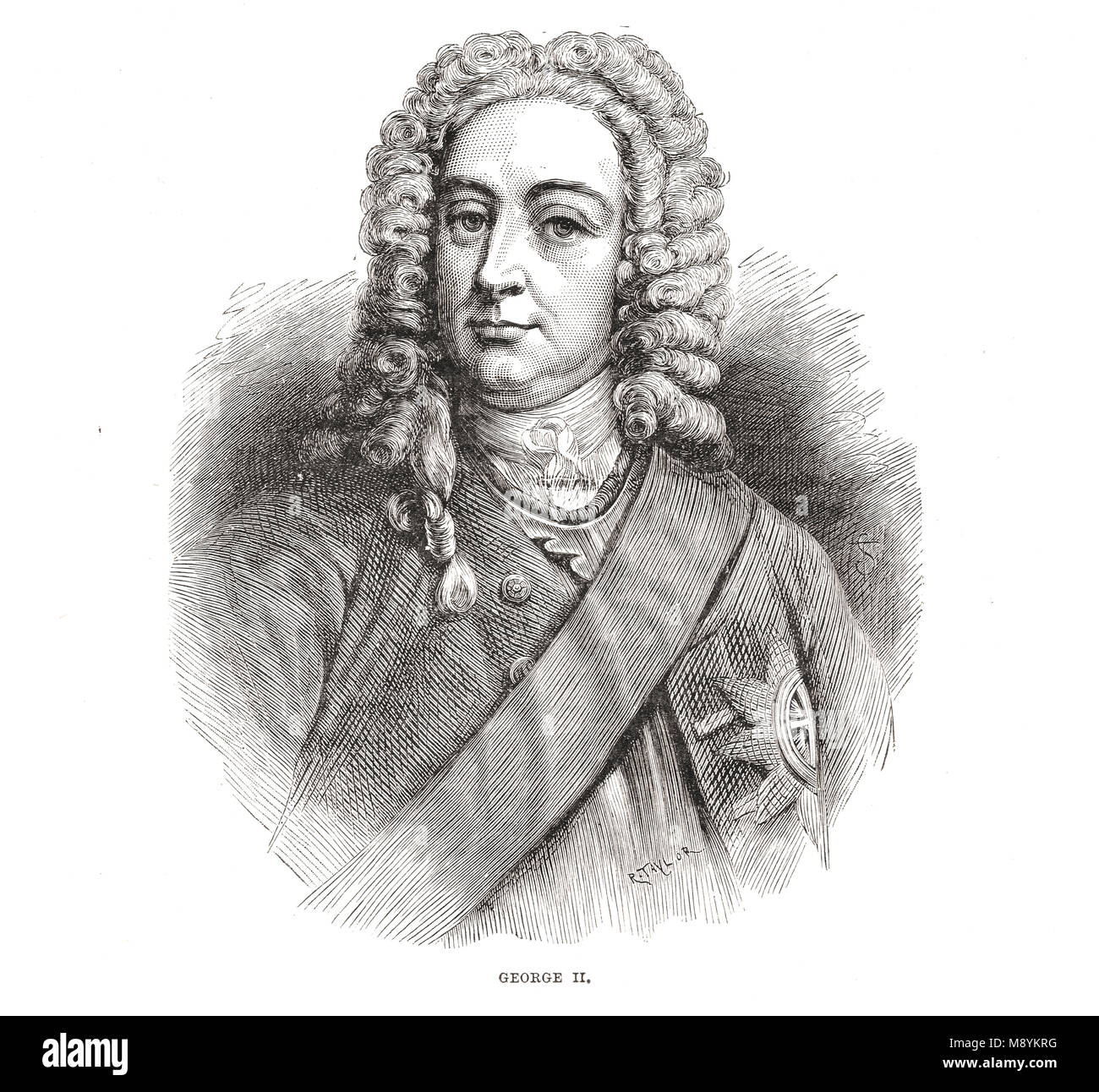 El rey Jorge II del Reino Unido de Gran Bretaña e Irlanda, reinó 1727-1760 Foto de stock