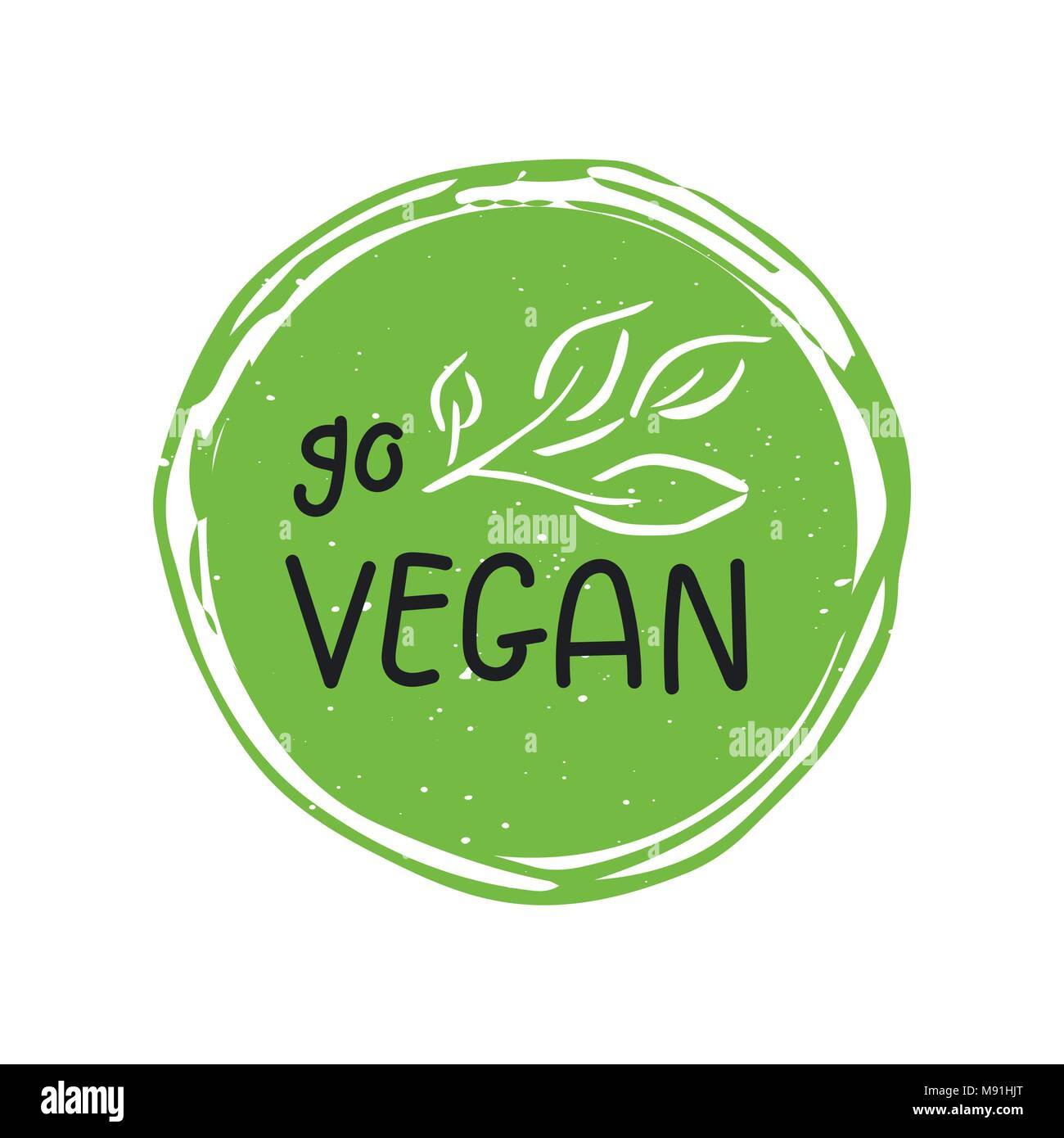 Vector Eco Bio Logotipo Verde O Signo Vegan Comida Sana Insignia Tag Para Cafe Restaurantes Empaquetamiento De Los Productos Dibujadas A Mano Las Hojas Ramas Plantas Eleme Imagen Vector De Stock
